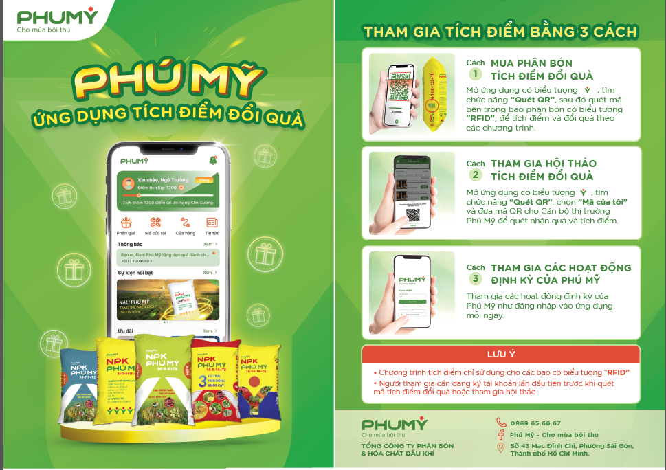 Ứng dụng “Phú Mỹ” tích điểm đổi quà, gia tăng tương tác và trải nghiệm cho bà con nông dân