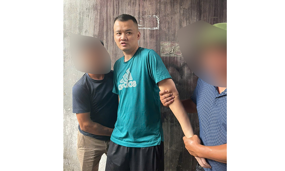 Đối tượng Thân Văn Nam thời điểm bắt giữ