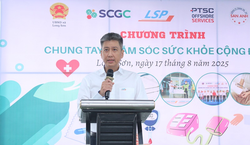 Ông Kulachet Dharachandra, Tổng Giám đốc Công ty TNHH Hóa dầu Long Sơn (LSP) phát biểu tại sự kiện