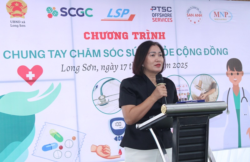 Bà Bùi Thị Thu Hương, Phó Chủ tịch UBND xã Long Sơn đánh giá cao kết quả chương trình mang lại cho cộng đồng
