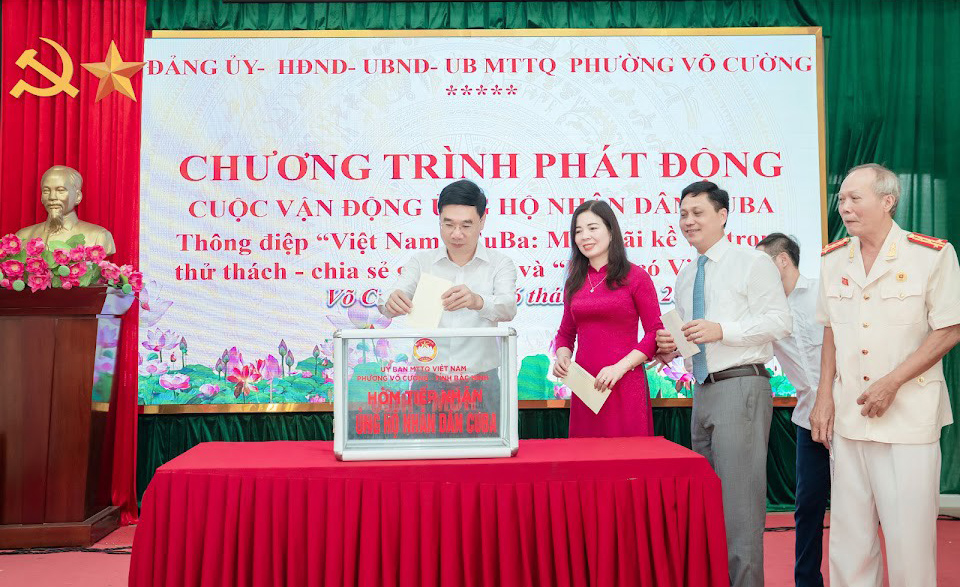 Bắc Ninh: Phường Võ Cường hưởng ứng Cuộc vận động ủng hộ Nhân dân Cuba