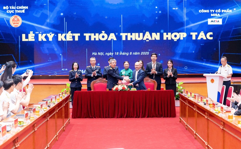 Cục Thuế và Công ty Cổ phần MISA đã ký kết biên bản hợp tác chiến lược - Ảnh: VGP/HT Cục Thuế và Công ty Cổ phần MISA đã ký kết biên bản hợp tác chiến lược - Ảnh: VGP/HT