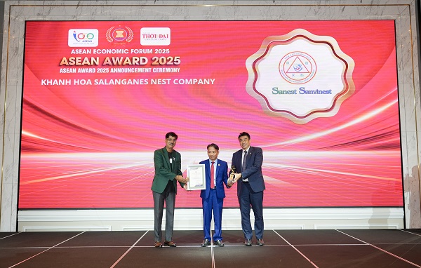 Yến sào Khánh Hòa vinh dự nhận giải thưởng TOP 10 Thương hiệu nổi tiếng ASEAN 2025