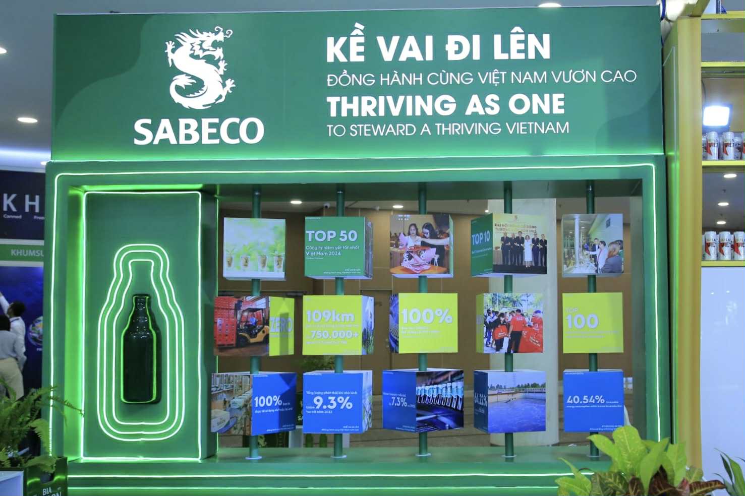 Những kết quả đạt được trên hành trình ESG của SABECO được trưng bày tại sự kiện