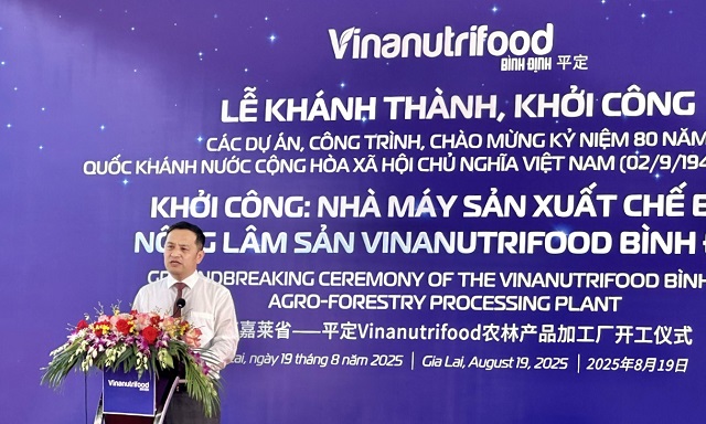 Đại diện Ban tổ chức phát biểu tại Lễ khởi công. Ảnh: L-A