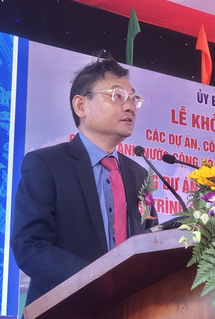 Ông Nguyễn Tự Công Hoàng phát biểu tại Lễ khởi công. Ảnh: Viết Hiền