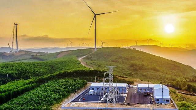 Nhà máy điện gió Hải Anh tại xã Lao Bảo, tỉnh Quảng Trị