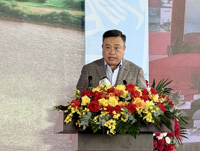 Chủ tịch UBND TP. Hà Nội Trần Sỹ Thanh phát biểu tại lễ khởi công - Ảnh: VGP/Thu Sa
