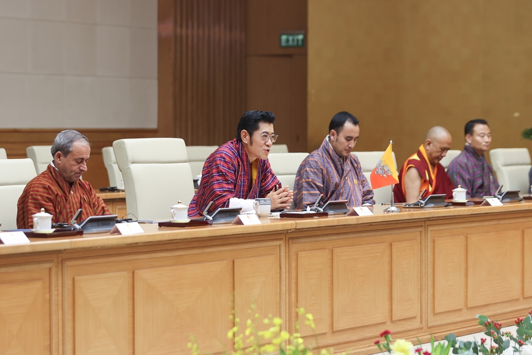 Quốc vương Bhutan bày tỏ, Bhutan coi Việt Nam là đối tác tin cậy và quan trọng ở khu vực, cam kết thúc đẩy hợp tác với Việt Nam trong thời gian tới - Ảnh: VGP/Nhật Bắc