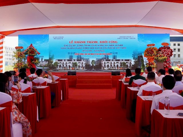 Quang cảnh lễ khởi công Dự án Nhà ở xã hội tại Quảng Trị.