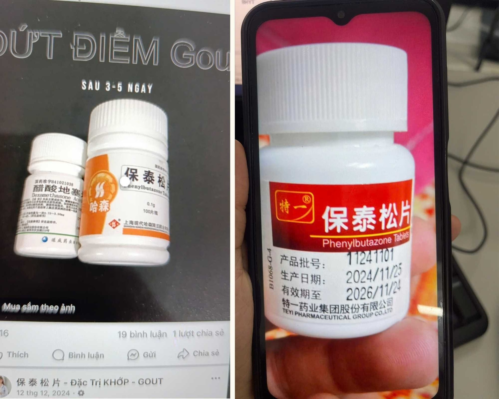 Thuốc chống viêm Phenylbutazone không rõ nguồn gốc gây biến chứng nguy hiểm, đã có trường hợp tử vong