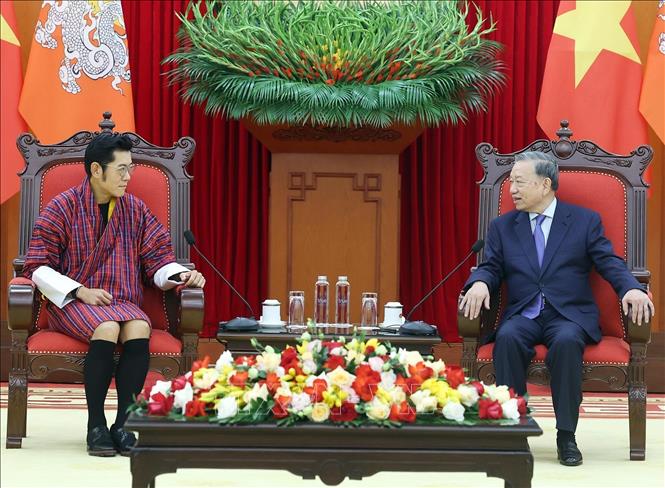 Tổng Bí thư Tô Lâm tiếp Quốc vương Bhutan Jigme Khesar Namgyel Wangchuck.