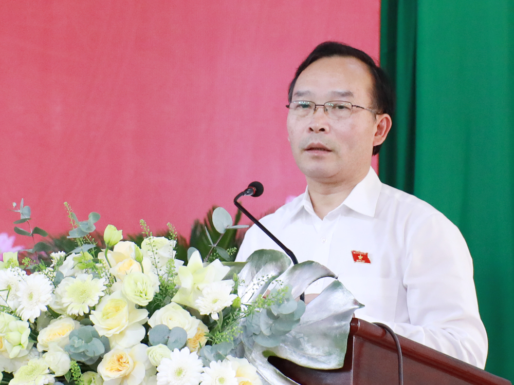 Đồng chí Trần Văn Tuấn phát biểu kết luận hội nghị.