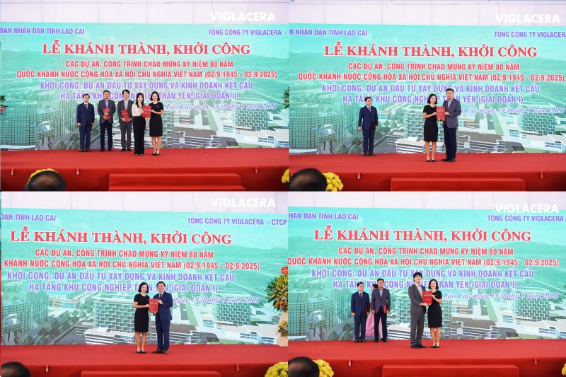 Nghi thức trao Biên bản ghi nhớ đầu tư vào KCN Trấn Yên giai đoạn 1 được thực hiện giữa Bà Nguyễn Thị Thu Hương - Phó Giám đốc Công ty Bất động sản Viglacera ông Kim Jae Chan, Giám đốc Công ty TNHH Partner Eng Vina và bà Phạm Ngọc Huyền - Phó Tổng giám đốc Công ty CP Tập đoàn Điện khí Trường Thành. Nghi thức trao Hợp đồng đại diện bán hàng tại thị trường Nhật Bản với Nippon Steel Trading Corporation và nghi thức trao Biên bản ghi nhớ hỗ trợ xúc tiến đầu tư giữa Viglacera và ông Yoon Sang Ho - CEO Công ty TNHH SMBL