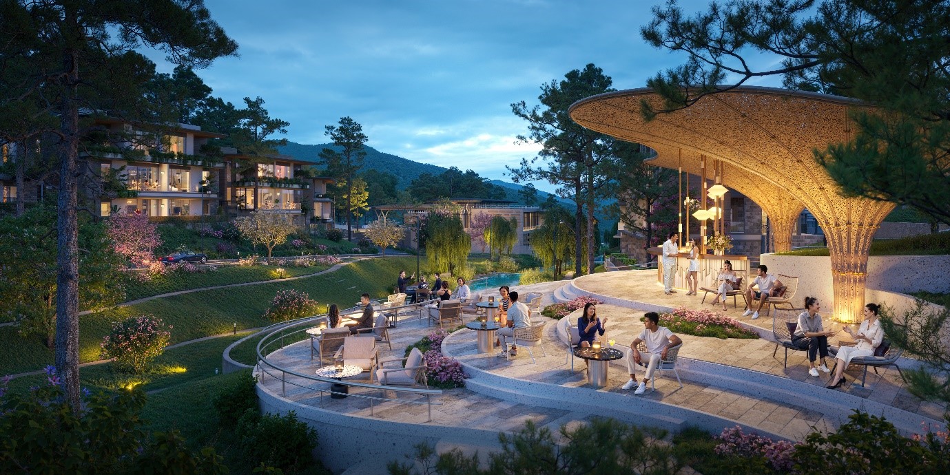 Lõi cảnh quan Spring Residences như một “studio mở” giữa thiên nhiên nguyên bản, nơi mỗi thế hệ đều tìm thấy nguồn cảm hứng để gắn kết, sáng tạo và phát triển bản thân. Ảnh: Phối cảnh Chill Bar. Lõi cảnh quan Spring Residences như một “studio mở” giữa thiên nhiên nguyên bản, nơi mỗi thế hệ đều tìm thấy nguồn cảm hứng để gắn kết, sáng tạo và phát triển bản thân. Ảnh: Phối cảnh Chill Bar.