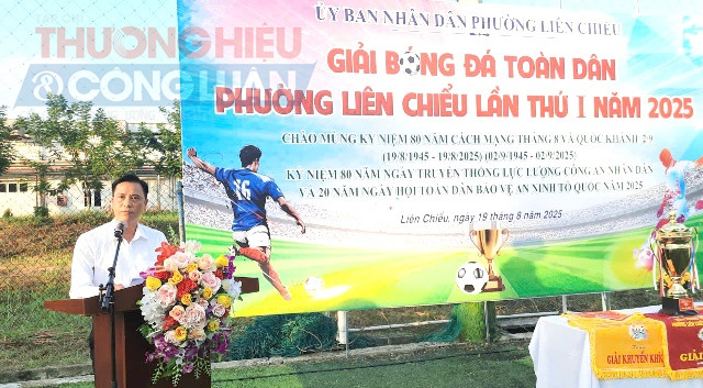 Ông Nguyễn Thanh Lịch – Phó chủ tịch UBND phường Liên Chiểu, TP. Đà Nẵng trưởng ban tổ chức giải, Phát biểu tại buổi lễ khai mạc.