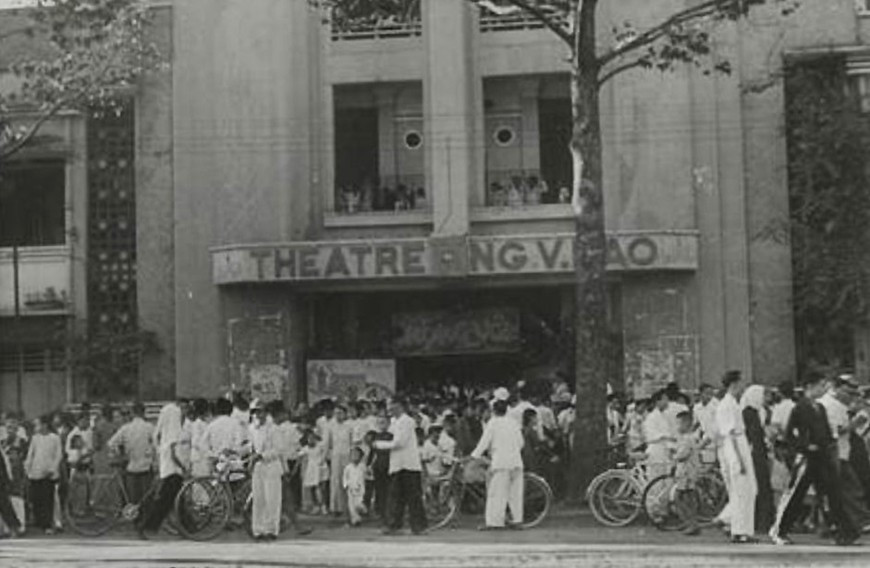 Rạp Nguyễn Văn Hảo nơi Mặt trận Việt Minh ra mắt công khai ngày 20/8/1945. (Ảnh tư liệu: qdnd.vn)