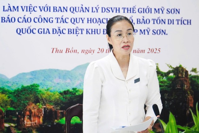 Bà Nguyễn Thị Anh Thi, Phó Chủ tịch UBND TP Đà Nẵng làm việc với các đơn vị liên quan.