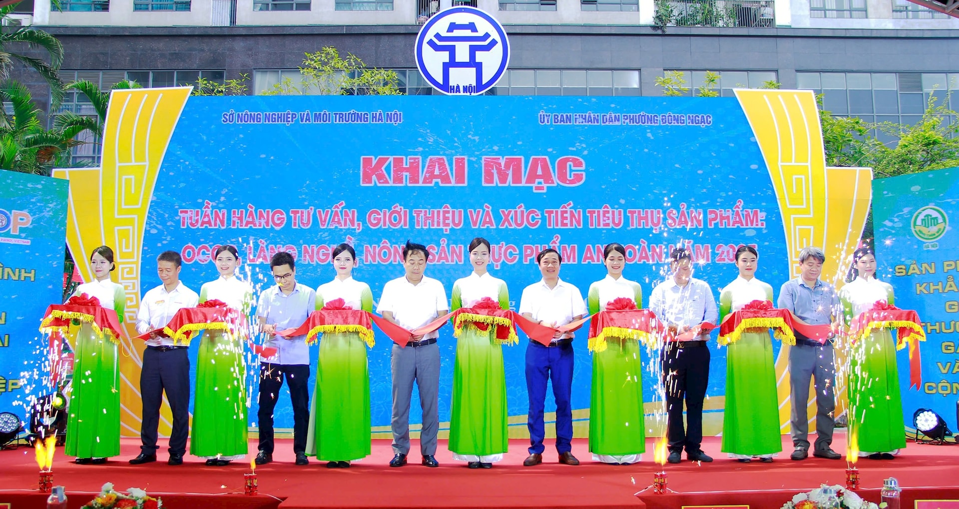 Khai Mạc Tuần hàng tư vấn, giới thiệu và xúc tiến tiêu thụ sản phẩm: OCOP, làng nghề, nông sản thực phẩm an toàn năm 2025 tại Hà Nội. Ảnh: Minh Phú