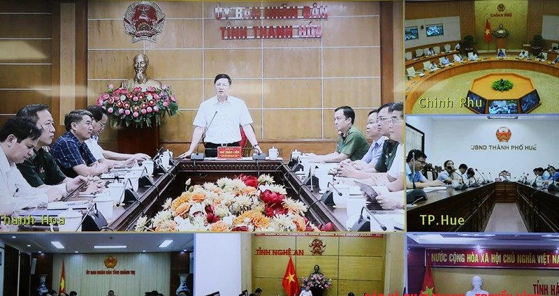 Hình ảnh các điểm cầu tham dự hội nghị. (Ảnh chụp màn hình)