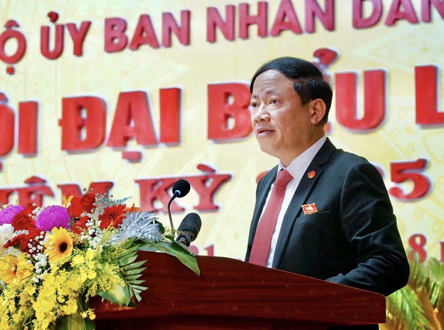 Ông Phạm Anh Tuấn phát biểu khai mạc Đại hội. Ảnh: VH