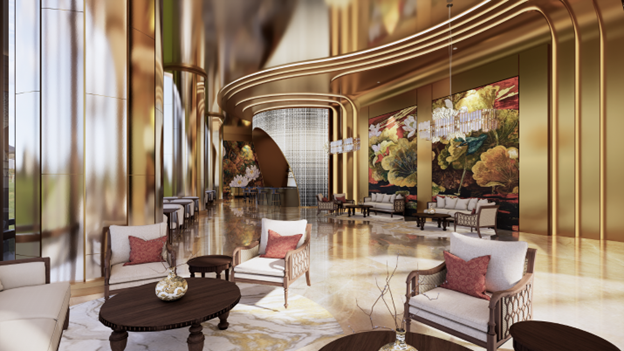 Khu vực VIP lounge được thiết kế với sự hòa quyện giữa nét truyền thống và hơi thở hiện đại. Ảnh: Sun Property