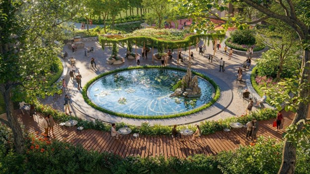 Vườn Phúc Ninh – một trong sáu “mảnh ghép” của Khu vườn Hạnh Phúc. Ảnh: Sun Property
