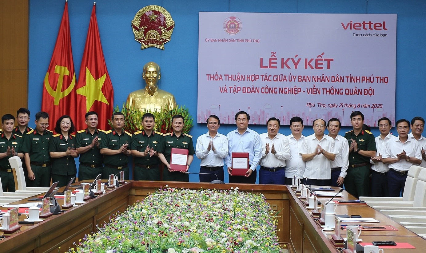 Tập đoàn Viettel ký thỏa thuận hợp tác với tỉnh Phú Thọ về nhiều lĩnh vực