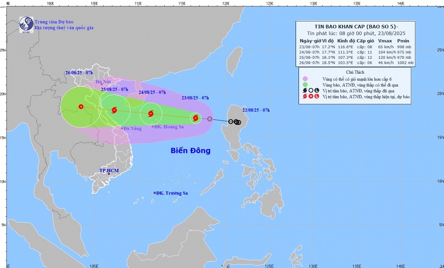 Bộ Công Thương ban hành công điện về việc khẩn trương triển khai ứng phó khẩn cấp với bão số 5