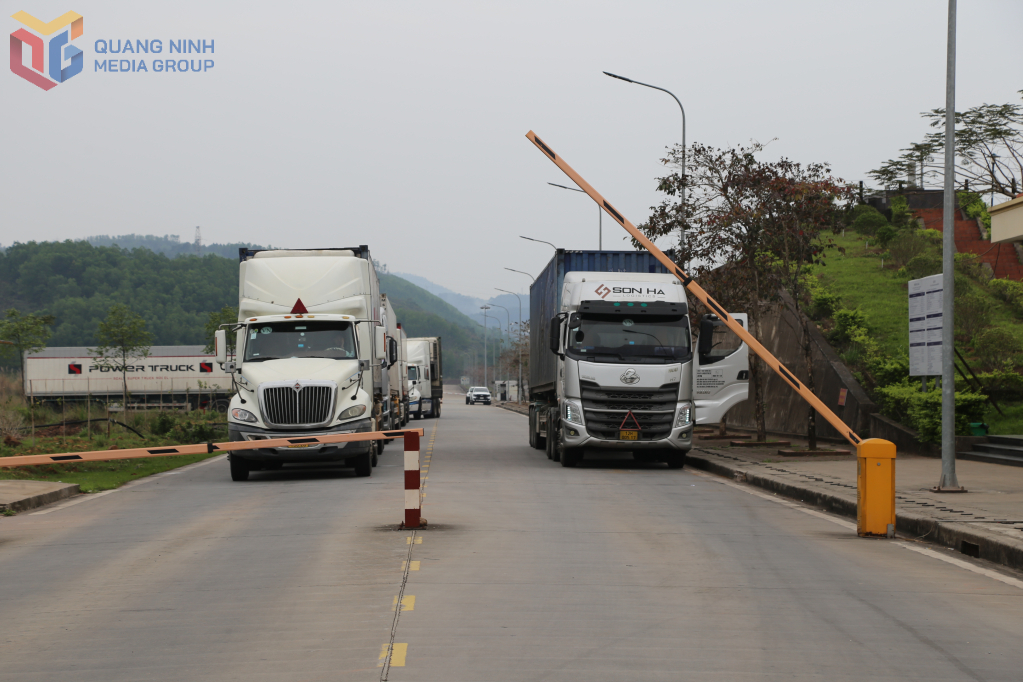 Xuất khẩu hàng hoá tại Lối mở cầu phao tạm Km3+4 (phường Móng Cái 3). Xuất khẩu hàng hoá tại Lối mở cầu phao tạm Km3+4 (phường Móng Cái 3).