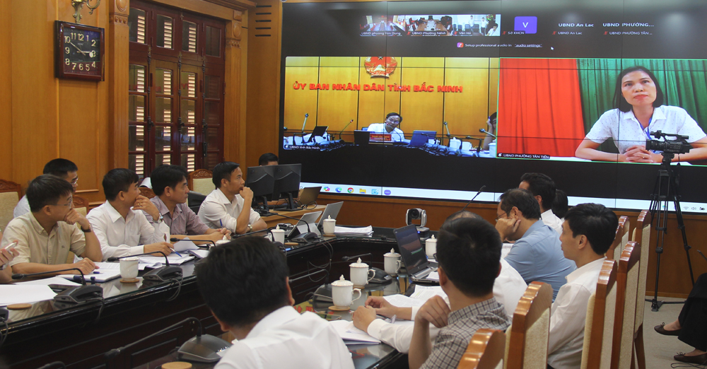 Hội nghị được tổ chức trực tuyến với các địa phương: Nếnh, Vân Hà, Tân Tiến, Đa Mai, Yên Dũng.