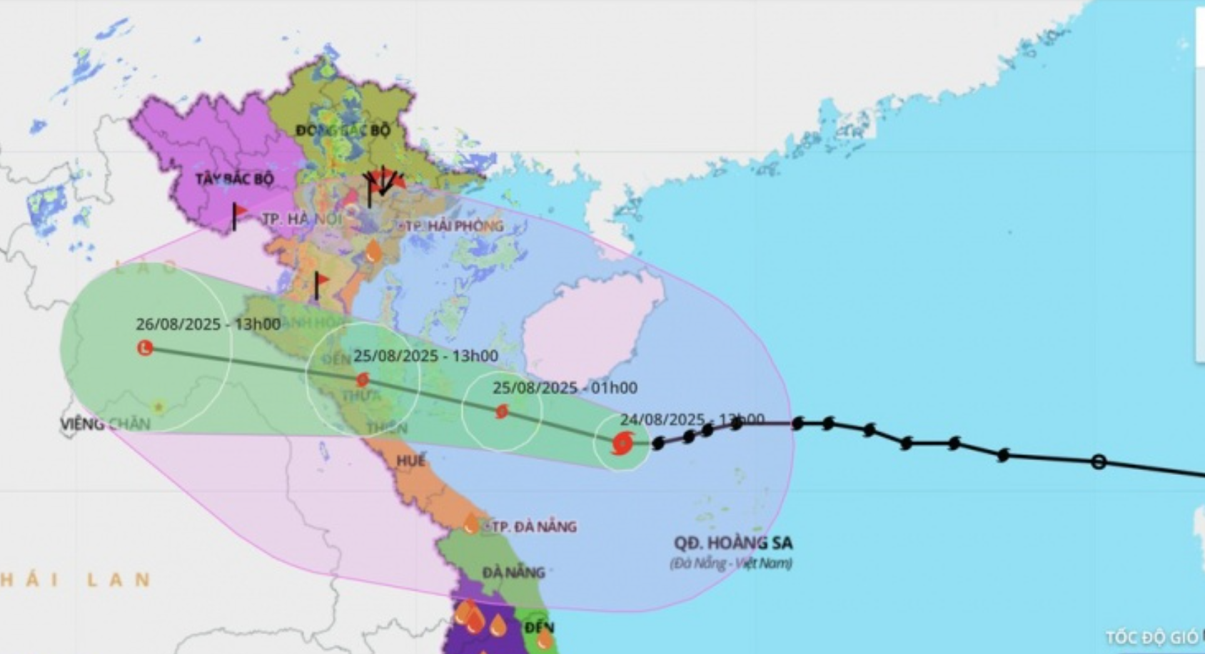 Bão số 5 dự báo sẽ đi thẳng vào Bắc Trung Bộ.