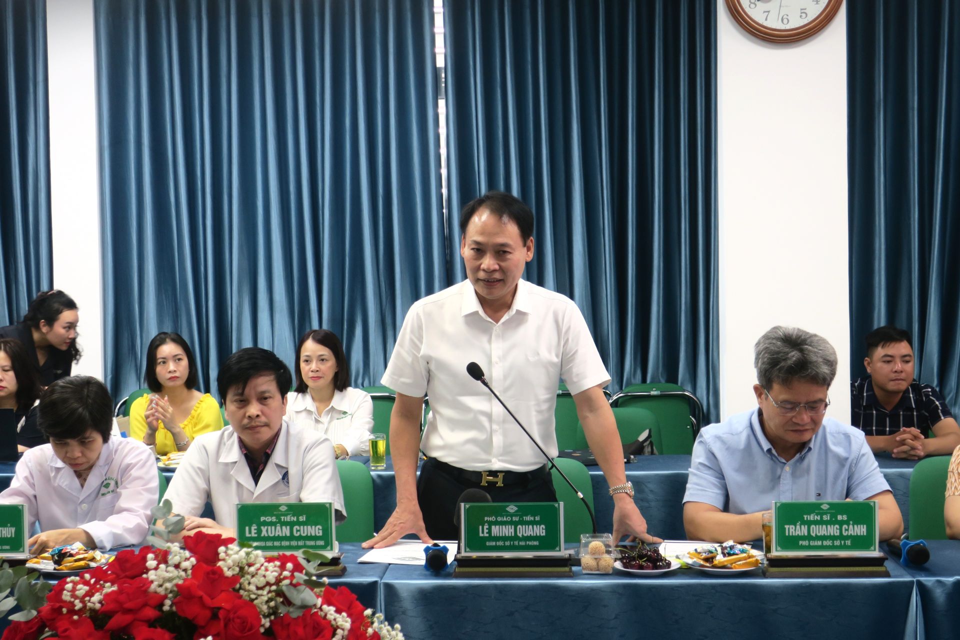 PGS.TS. Lê Minh Quang, Giám đốc Sở Y tế phát biểu.