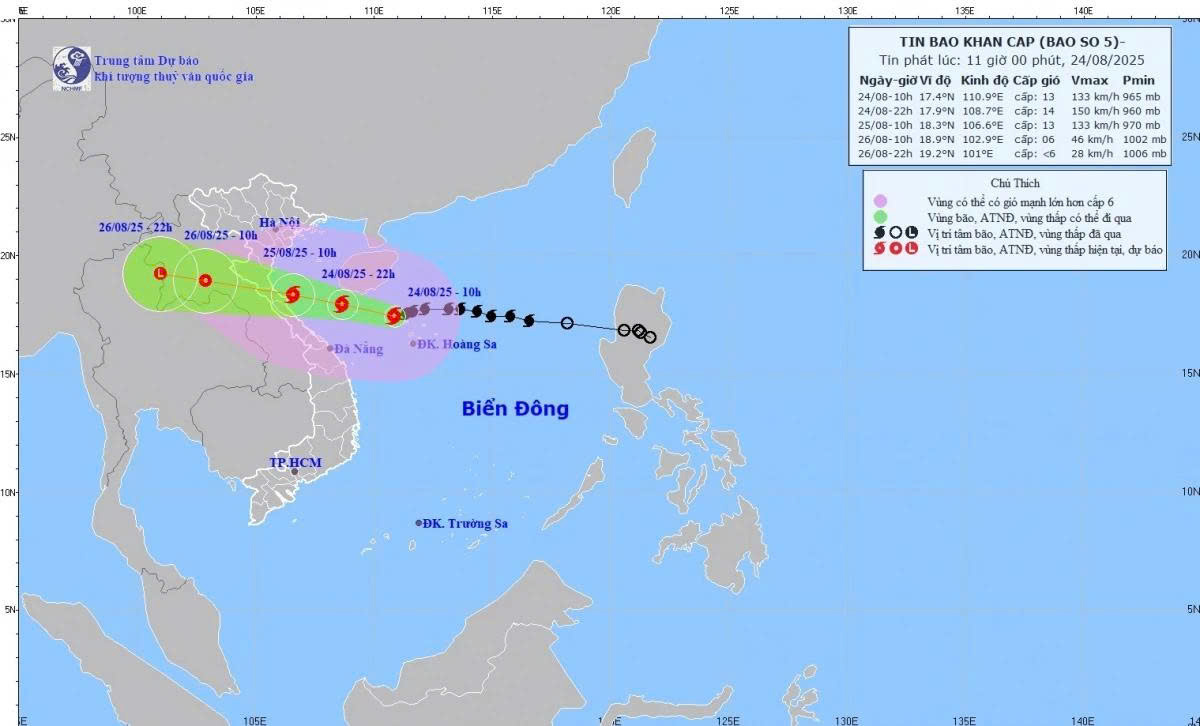 Ven biển Bắc Trung Bộ báo động rủi ro cấp 4 do bão số 5