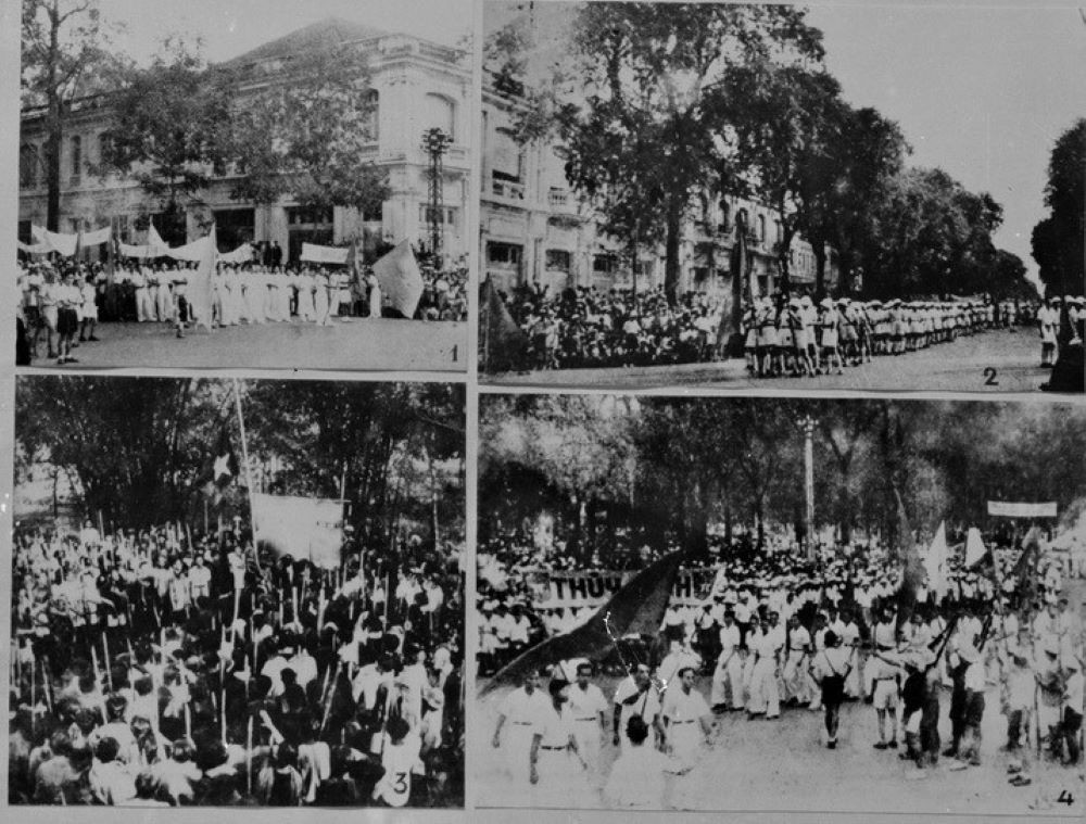 Nhân dân các tỉnh Nam Bộ vùng lên giành chính quyền trong những ngày Cách mạng tháng Tám sôi sục. (Nguồn: Tư liệu TTXVN) Nhân dân các tỉnh Nam Bộ vùng lên giành chính quyền trong những ngày Cách mạng tháng Tám sôi sục. (Nguồn: Tư liệu TTXVN)