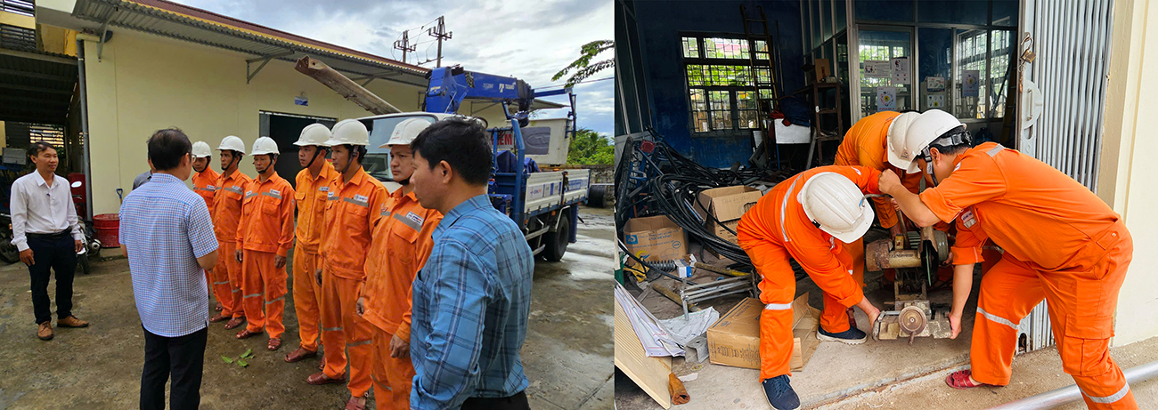 EVNCPC huy động hơn 200 CBCNV đội xung kích tới hỗ trợ EVNNPC khắc phục sự cố do bão KAJIKI