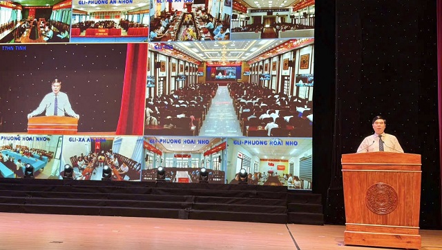 Ông Lâm Hải Giang (bìa phải) phát biểu ý kiến chỉ đạo tại Hội nghị. Ảnh: S.P Ông Lâm Hải Giang (bìa phải) phát biểu ý kiến chỉ đạo tại Hội nghị. Ảnh: S.P