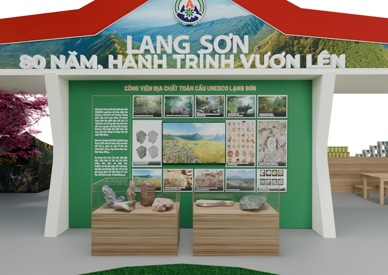 Phần trưng bày về Công viên địa chất toàn cầu UNESCO Lạng Sơn
