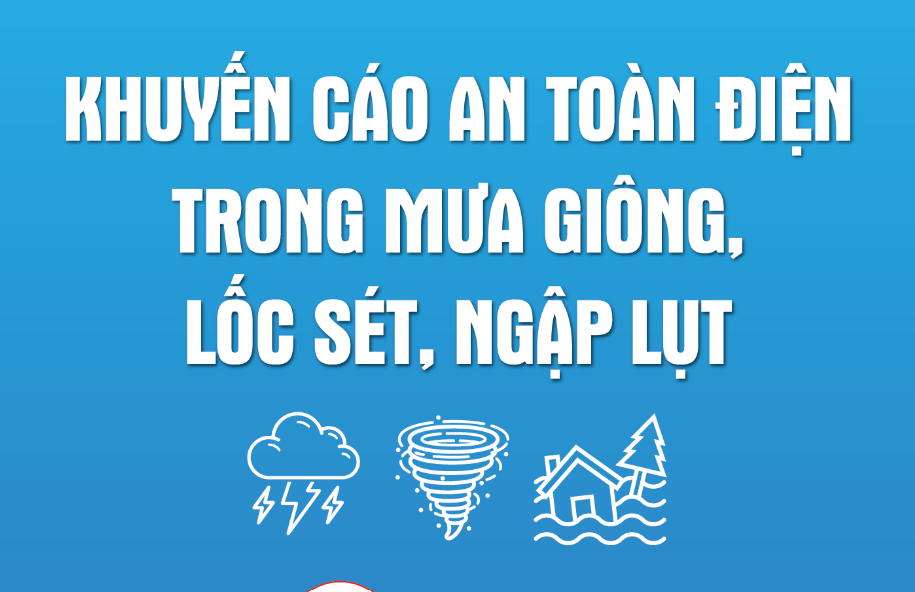 Khuyến cáo an toàn điện trong mưa giông, lốc sét, ngập lụt