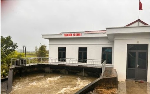 Huy động gần 30 trạm bơm hoạt động tiêu úng do cơn bão số 5 gây ra