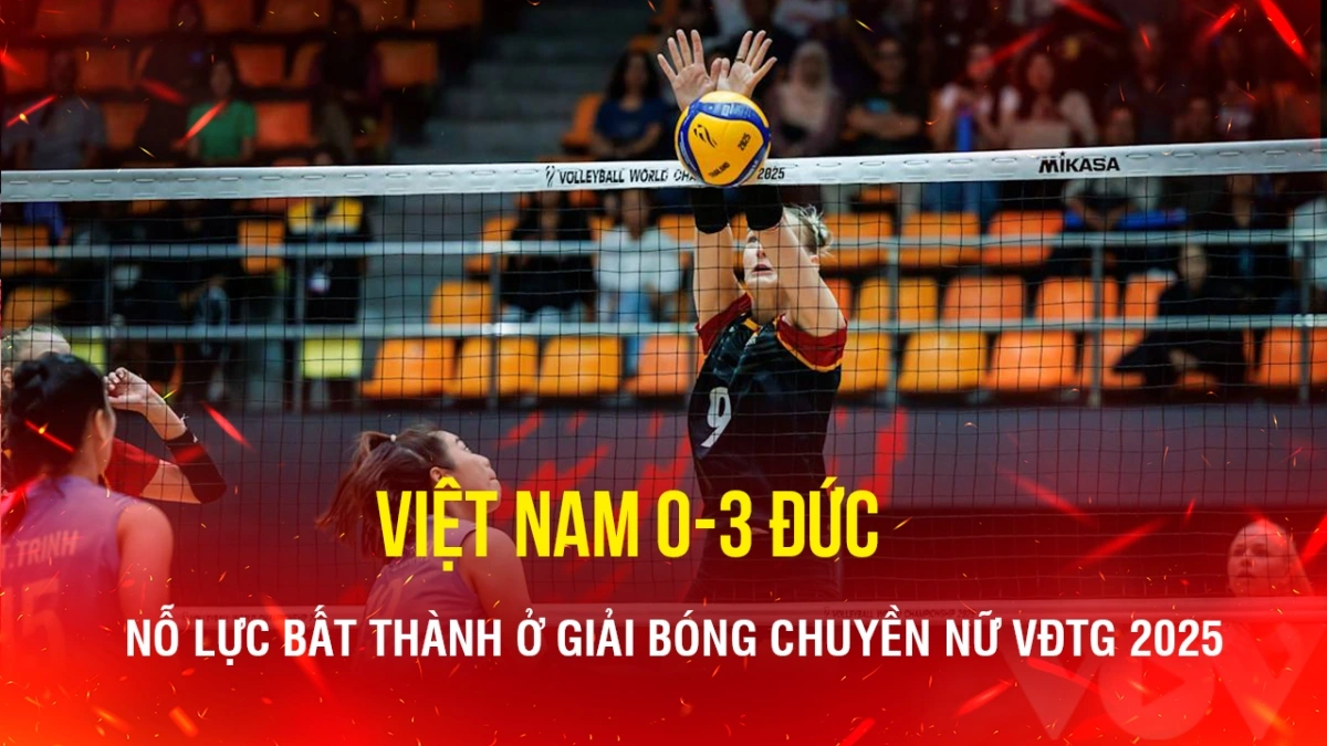 Bóng chuyền nữ Việt Nam chia tay Giải bóng chuyền nữ vô địch thế giới 2025 sau thất bại trước Đức