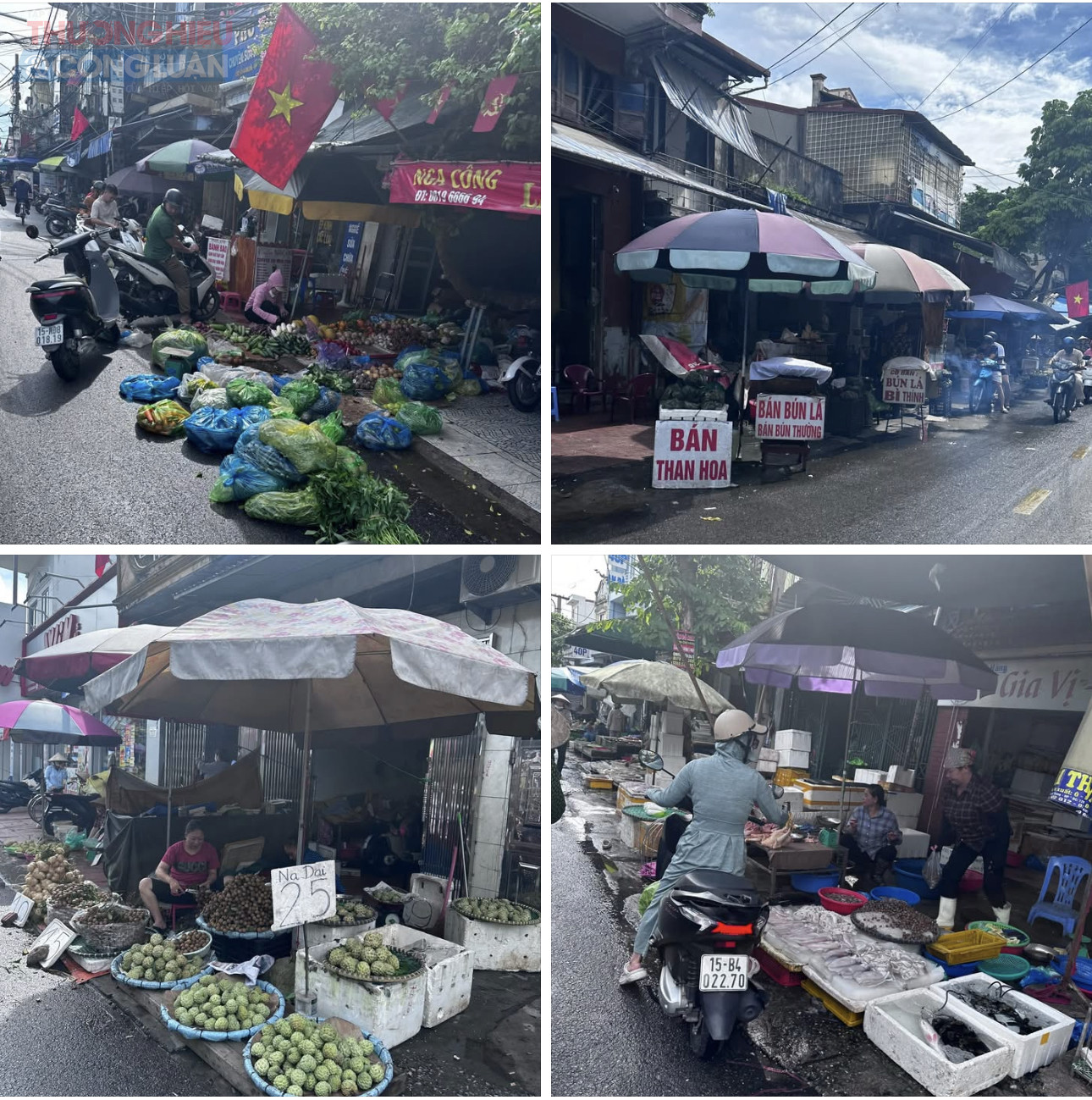 Hàng hoá được bày bán trên vỉa hè, dưới lòng đươnf tại phố An Đà Hàng hoá được bày bán trên vỉa hè, dưới lòng đươnf tại phố An Đà