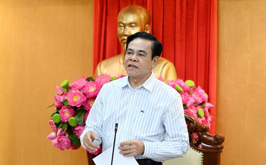 Chủ tịch UBND tỉnh Hà Tĩnh Võ Trọng Hải phát biểu tại cuộc họp.