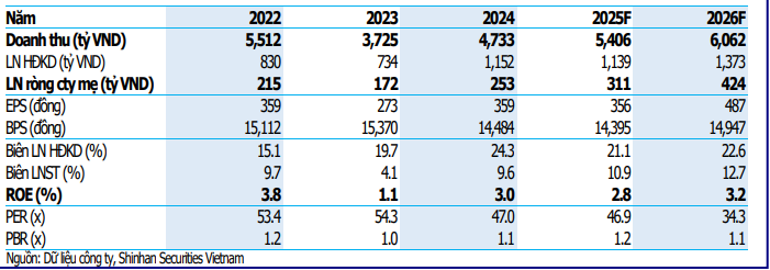 SSV dự phóng các chỉ tiêu tài chính của DXG giai đoạn 2025-2026