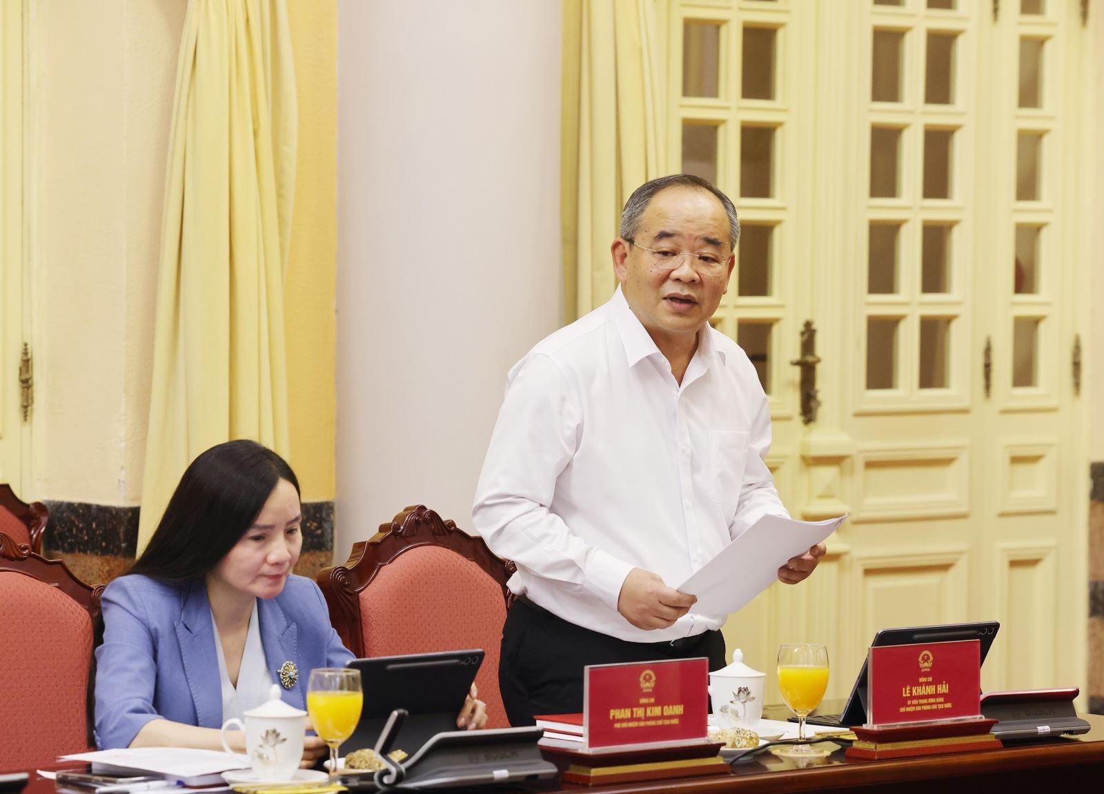 Chủ nhiệm Văn phòng Chủ tịch nước Lê Khánh Hải phát biểu. Ảnh: Lâm Khánh/TTXVN