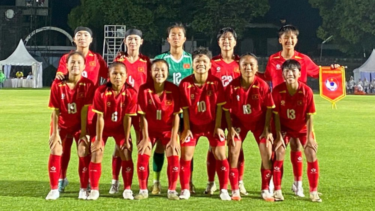 U16 nữ Việt Nam giành chiến thắng trong hai trận vòng bảng giải U16 nữ Đông Nam Á 2025 (Ảnh: VFF)