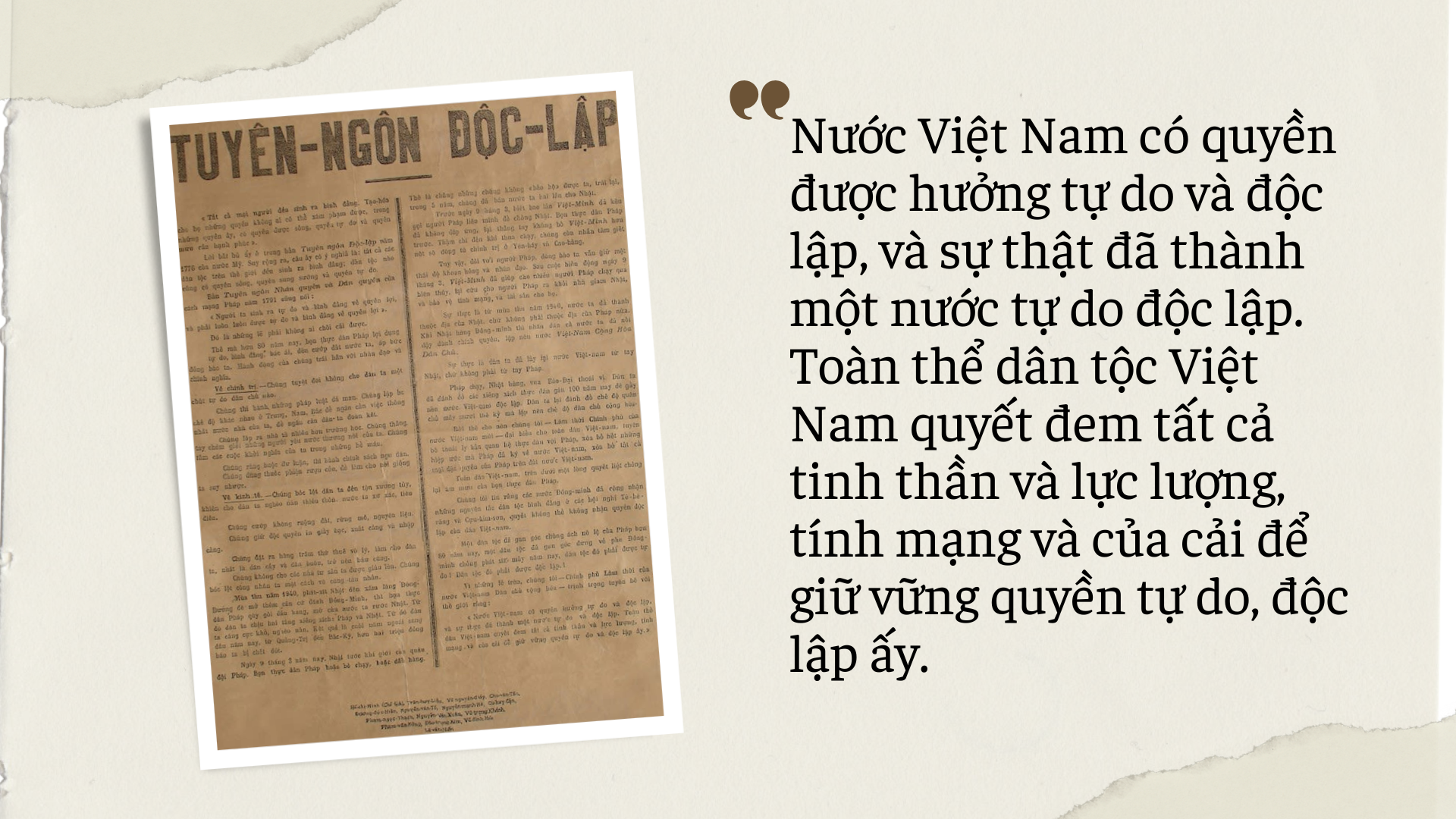 Ngày 29/8/1945, Chủ tịch Hồ Chí Minh trao đổi với A. Patti về dự thảo bản “Tuyên ngôn Độc lập”
