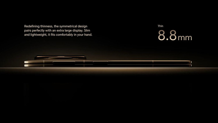 Độ mỏng của Magic V5 là 8,8mm khi gập Độ mỏng của Magic V5 là 8,8mm khi gập