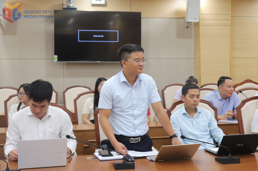 Đại diện xã Kỳ Thượng phát biểu tại buổi làm việc.