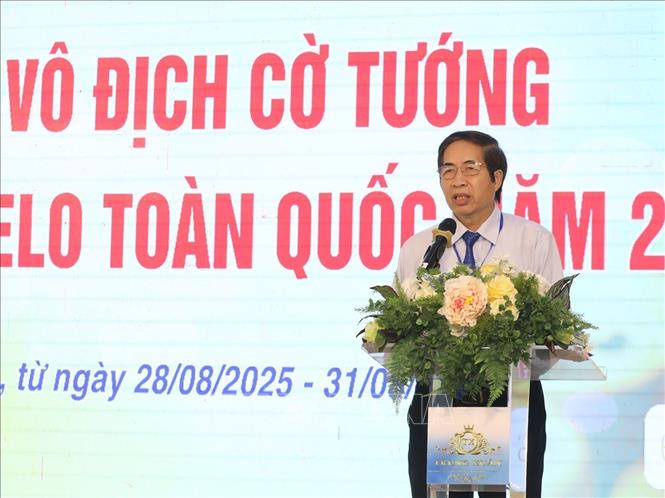 Phó Chủ tịch Liên đoàn Cờ tướng Việt Nam Lưu Đức Hải phát biểu tại Lễ khai mạc. (Ảnh: Anh Tuấn – TTXVN) Phó Chủ tịch Liên đoàn Cờ tướng Việt Nam Lưu Đức Hải phát biểu tại Lễ khai mạc. (Ảnh: Anh Tuấn – TTXVN)